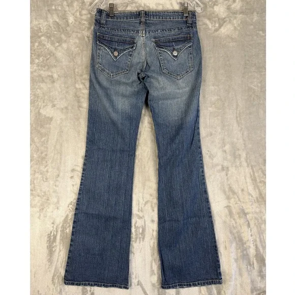 Y2K Guess Jeans Womens Flare Bootcut Blue Denim Pants Size 26 - Picture 2 of 7